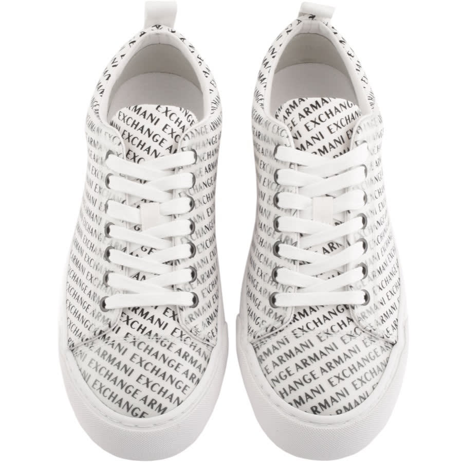 Alternative Image for ProductArmani Exchange Logo Trainers White3